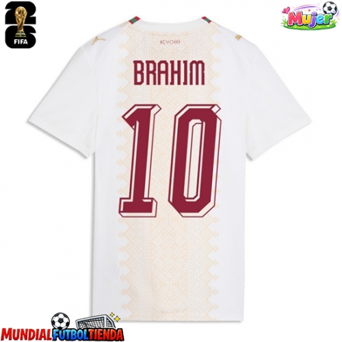 Camiseta Marruecos Brahim Diaz #10 Segunda Equipación Replica Mundial 2026 para mujer mangas cortas